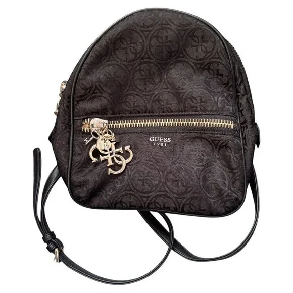 VINTAGE GUESS MINI BLACK CASUAL URBAN BACKPACK